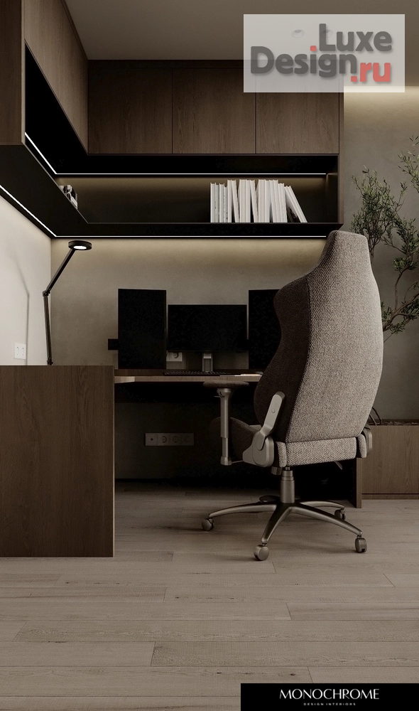 Дизайн интерьера трехкомнатной квартиры "Кабинет в квартире ЖК НЬЮТОН" (фото 1)