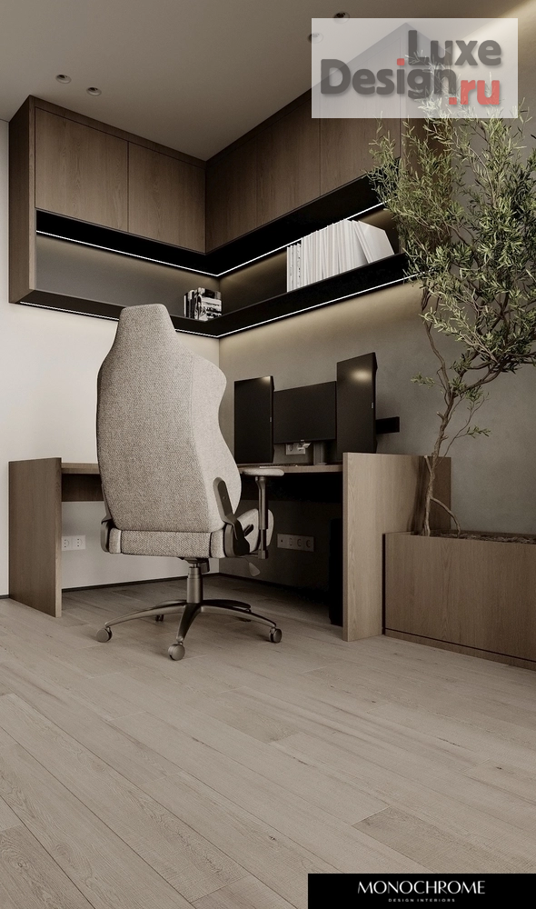 Дизайн интерьера трехкомнатной квартиры "Кабинет в квартире ЖК НЬЮТОН" (фото 5)