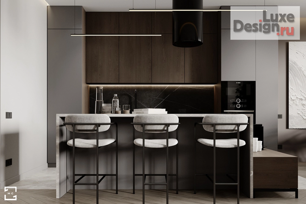 Дизайн интерьера гостиной "Кухня-гостиная ЖК "Лесопарковый"" (фото 4)