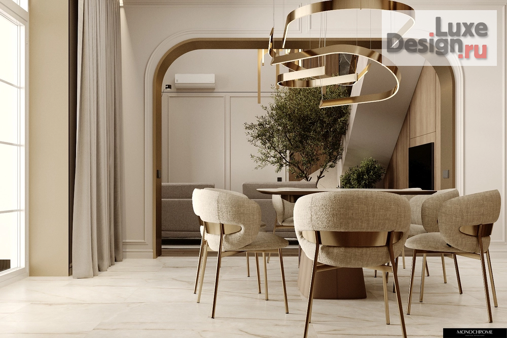 Дизайн интерьера частного дома "Кухня-гостиная с элементами классики в доме 218 кв.м." (фото 14)