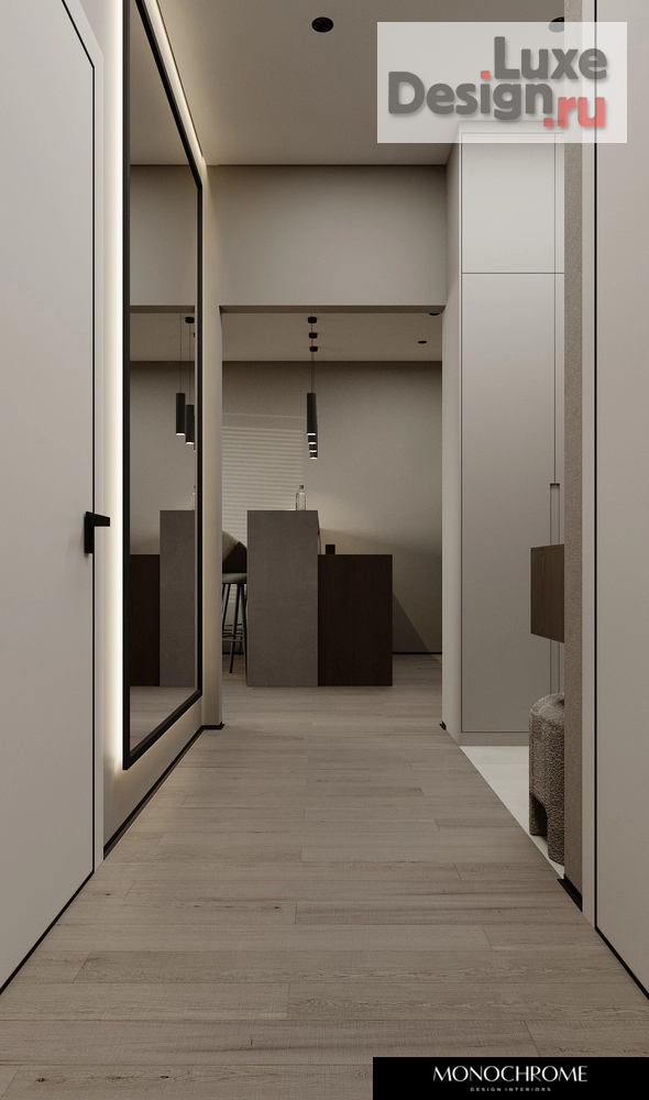 Дизайн интерьера трехкомнатной квартиры "КУХНЯ-ГОСТИНАЯ ЖК НЬЮТОН" (фото 2)