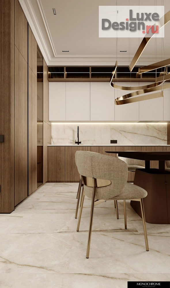 Дизайн интерьера частного дома "Кухня-гостиная с элементами классики в доме 218 кв.м." (фото 2)