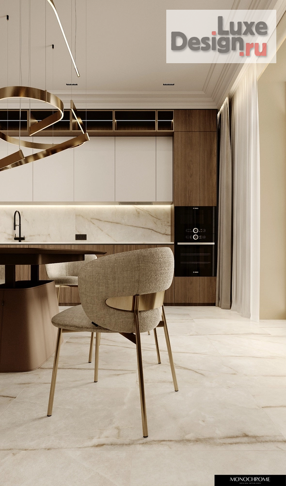 Дизайн интерьера частного дома "Кухня-гостиная с элементами классики в доме 218 кв.м." (фото 3)