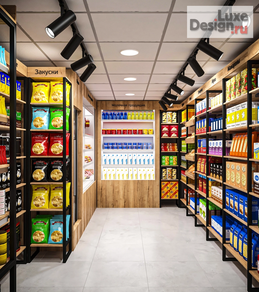 Дизайн интерьера супермаркета "ЕДА ВИНО И МЯСО магазин продуктов у дома в Челябинске" (фото 14)