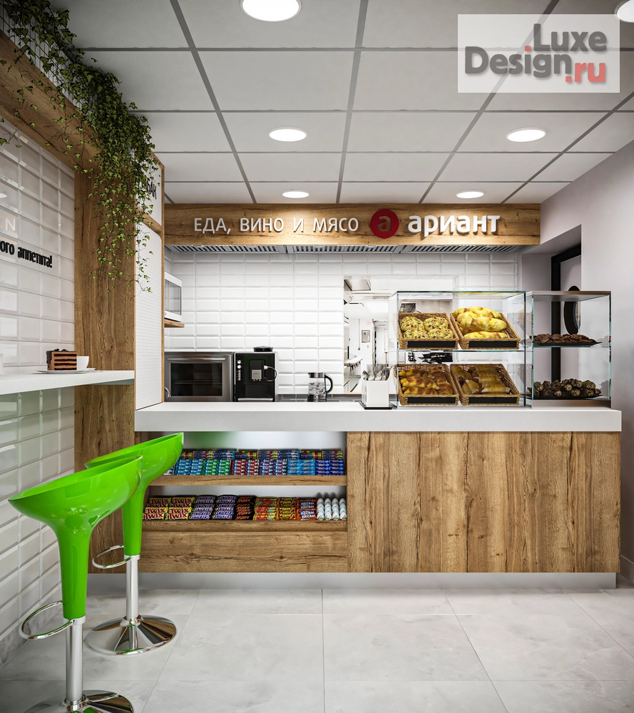 Дизайн интерьера супермаркета "ЕДА ВИНО И МЯСО магазин продуктов у дома в Челябинске" (фото 16)