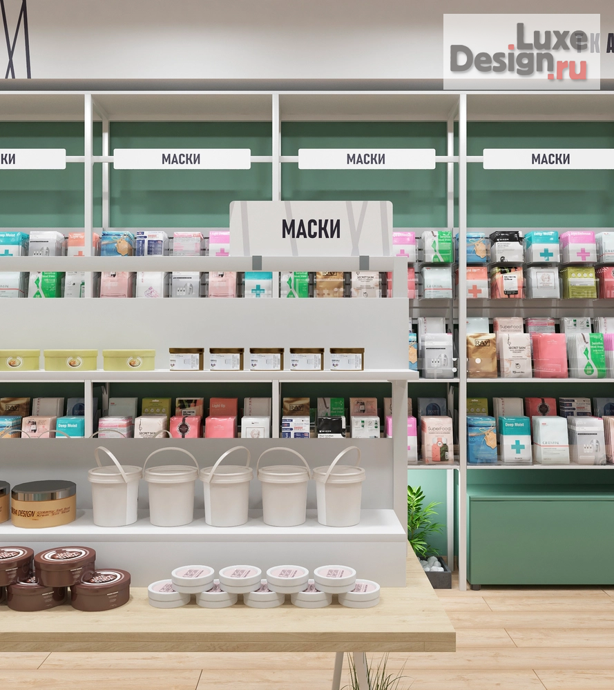Дизайн интерьера торгового комплекса "Эффектный магазин косметики BIRUZA" (фото 20)