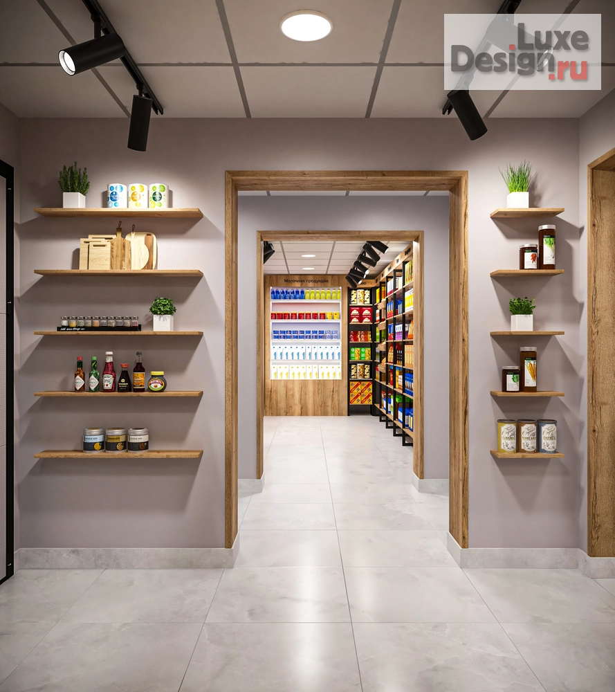 Дизайн интерьера супермаркета "ЕДА ВИНО И МЯСО магазин продуктов у дома в Челябинске" (фото 10)