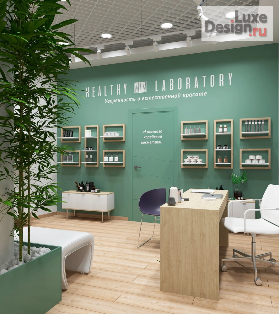 Дизайн интерьера торгового комплекса "Эффектный магазин косметики BIRUZA" (фото 8)