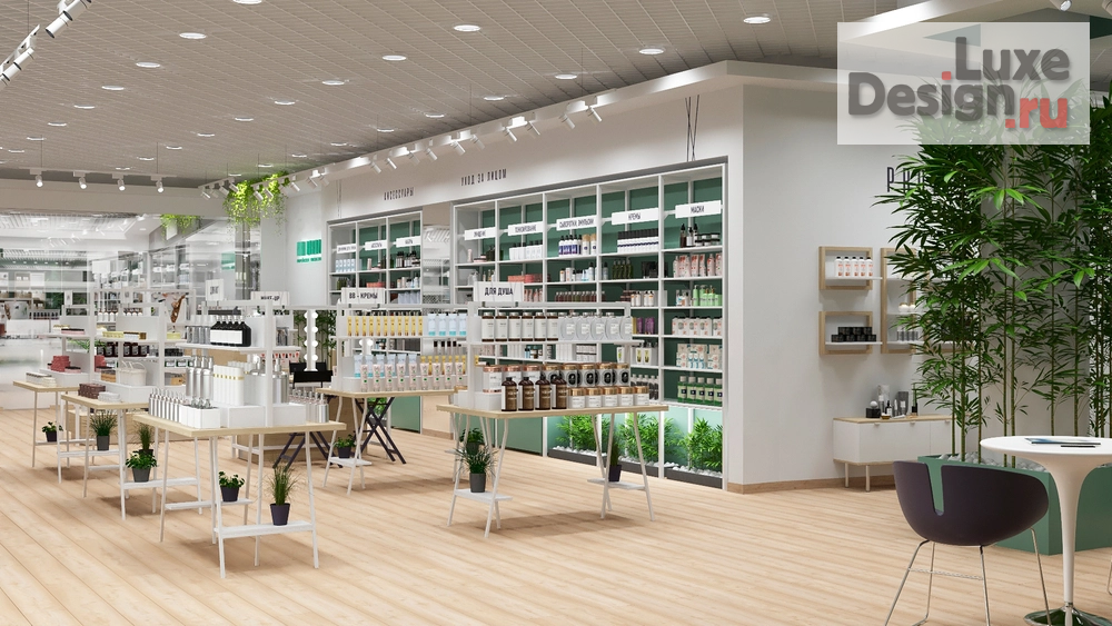 Дизайн интерьера торгового комплекса "Эффектный магазин косметики BIRUZA" (фото 9)