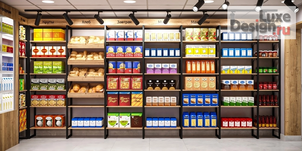 Дизайн интерьера супермаркета "ЕДА ВИНО И МЯСО магазин продуктов у дома в Челябинске" (фото 12)