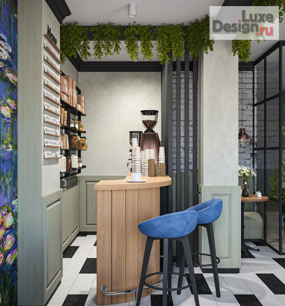 Дизайн интерьера кафе "Дизайн кофейни в Москве, как искусство "Мане и Моне"" (фото 16)