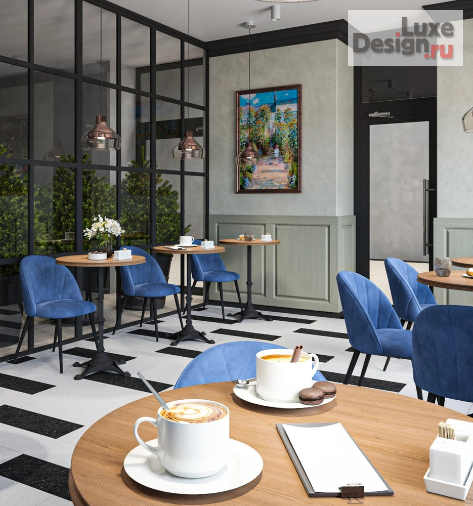 Дизайн интерьера кафе "Дизайн кофейни в Москве, как искусство "Мане и Моне"" (фото 11)
