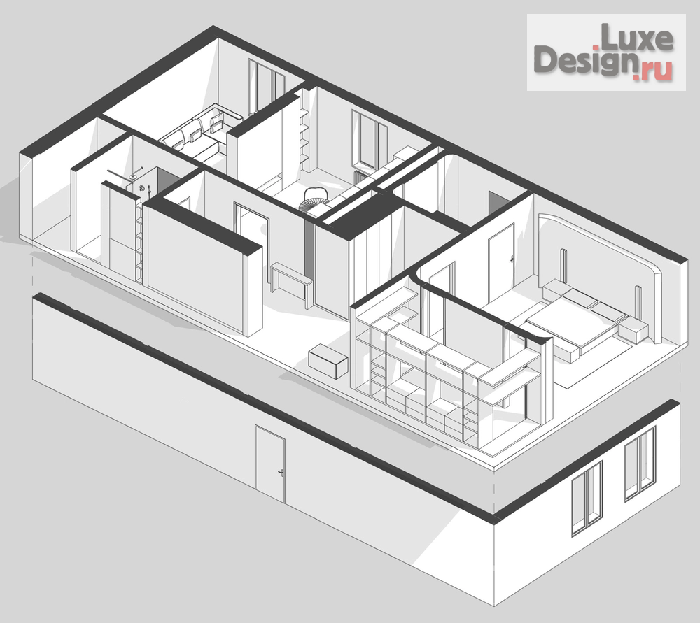 Дизайн интерьера квартиры студии "Дизайн-проект квартиры в г. Челябинск" (фото 12)