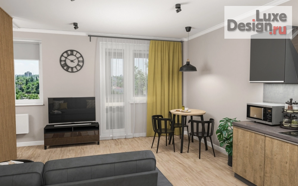 Дизайн интерьера квартиры студии "Холостяцкая берлога" (фото 2)