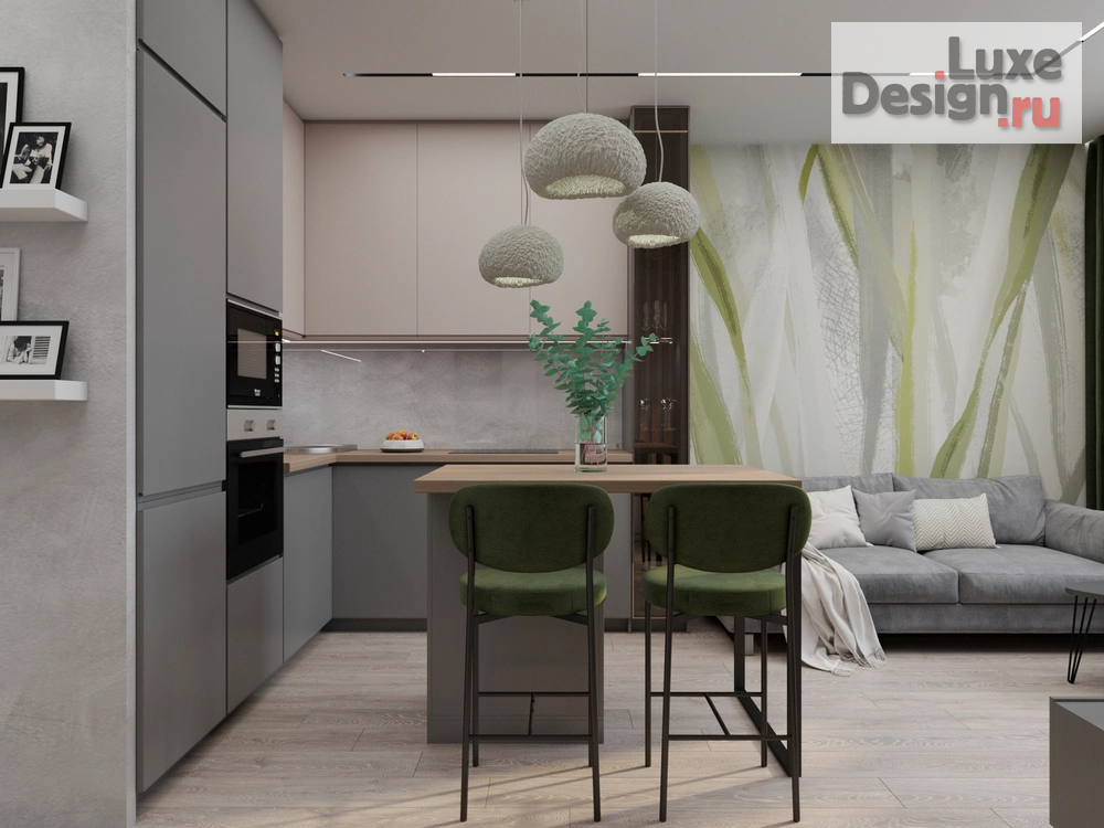 Дизайн интерьера квартиры студии "Дизайн интерьера квартиры-студии: современный стиль в элементами ваби-саби" (фото 1)