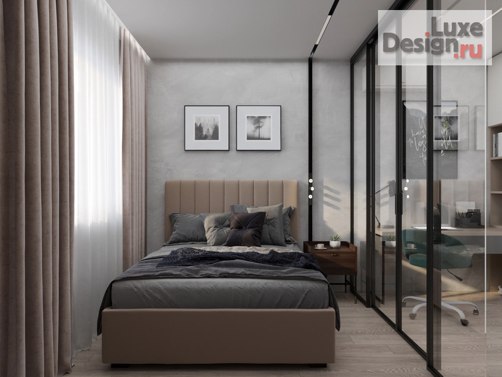 Дизайн интерьера квартиры студии "Дизайн интерьера квартиры-студии: современный стиль в элементами ваби-саби" (фото 3)