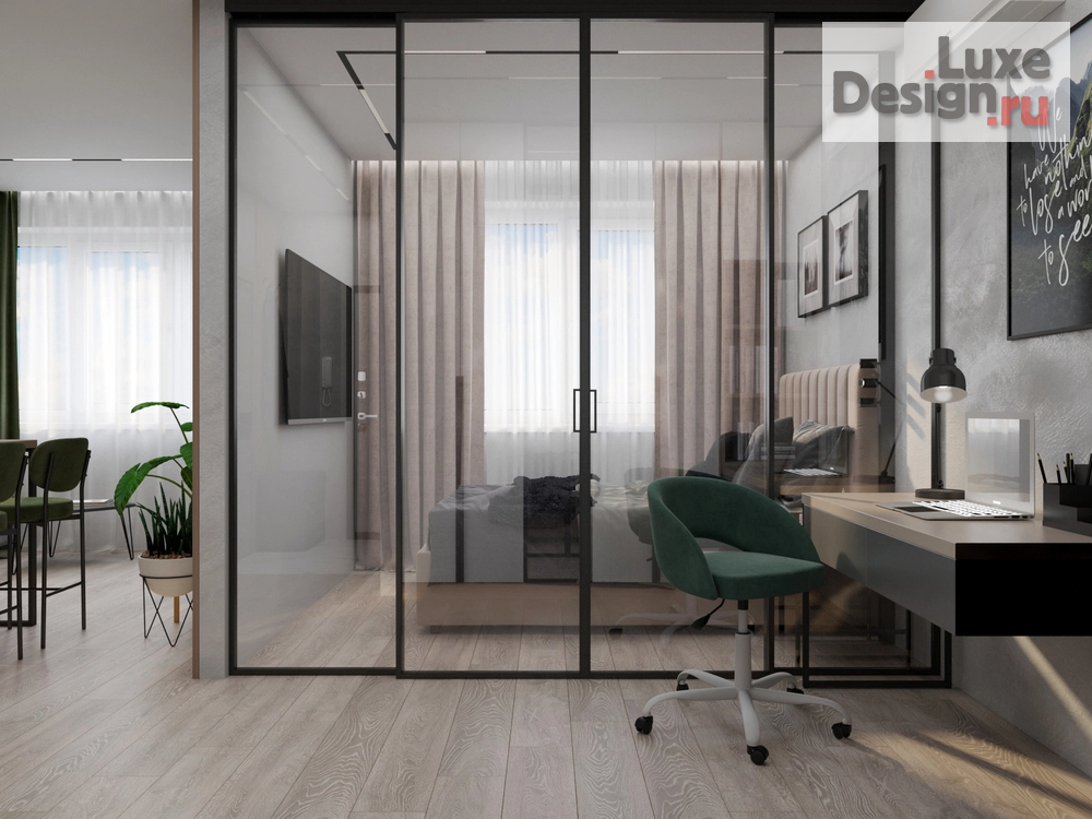 Дизайн интерьера квартиры студии "Дизайн интерьера квартиры-студии: современный стиль в элементами ваби-саби" (фото 4)