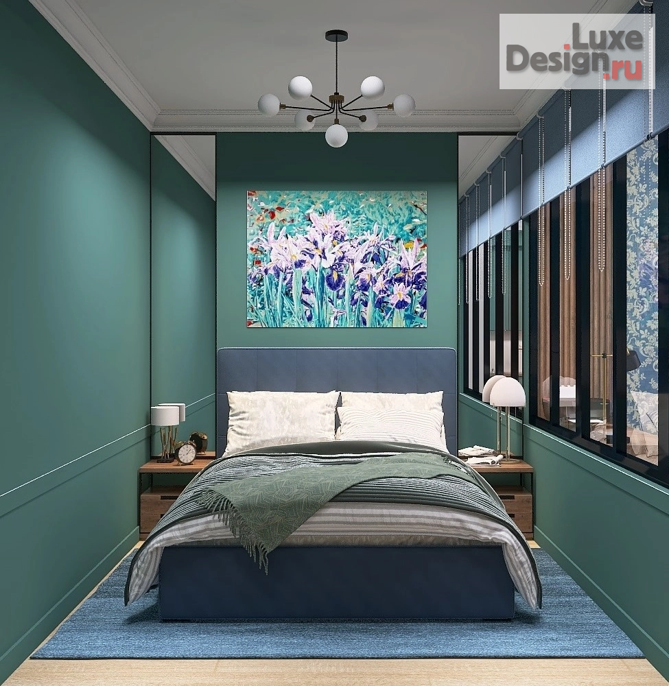 Дизайн интерьера двухкомнатной квартиры "Смелые цвета в современной квартире" (фото 6)