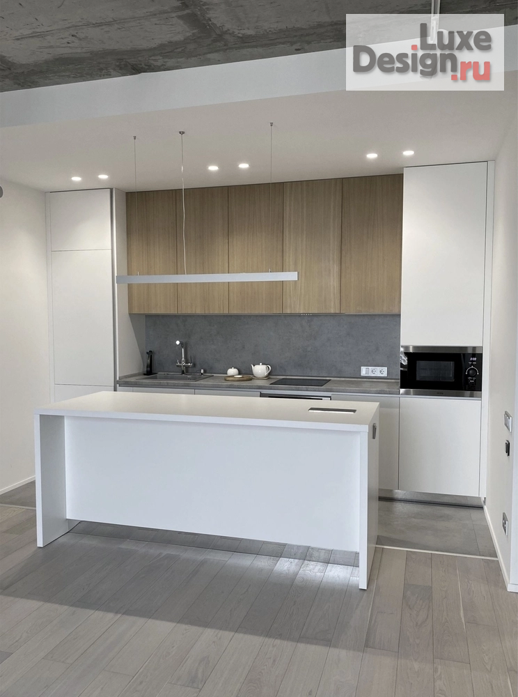 Дизайн интерьера трехкомнатной квартиры "Минимализм с теплым шпоном." (фото 5)