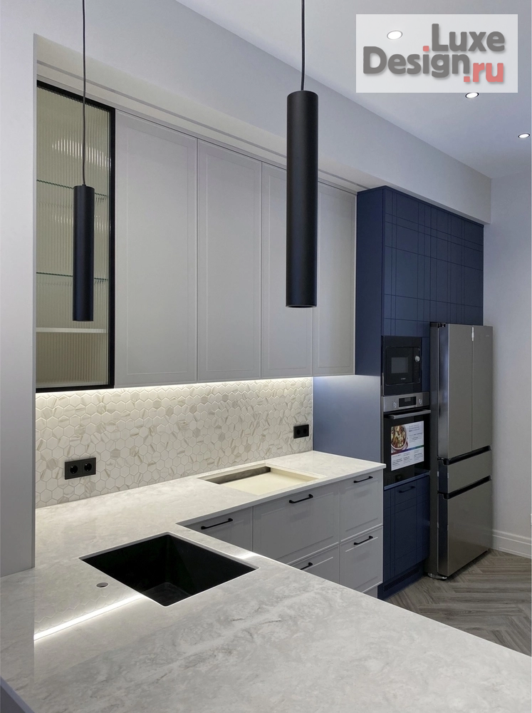 Дизайн интерьера кухни "Глубокий синий." (фото 3)