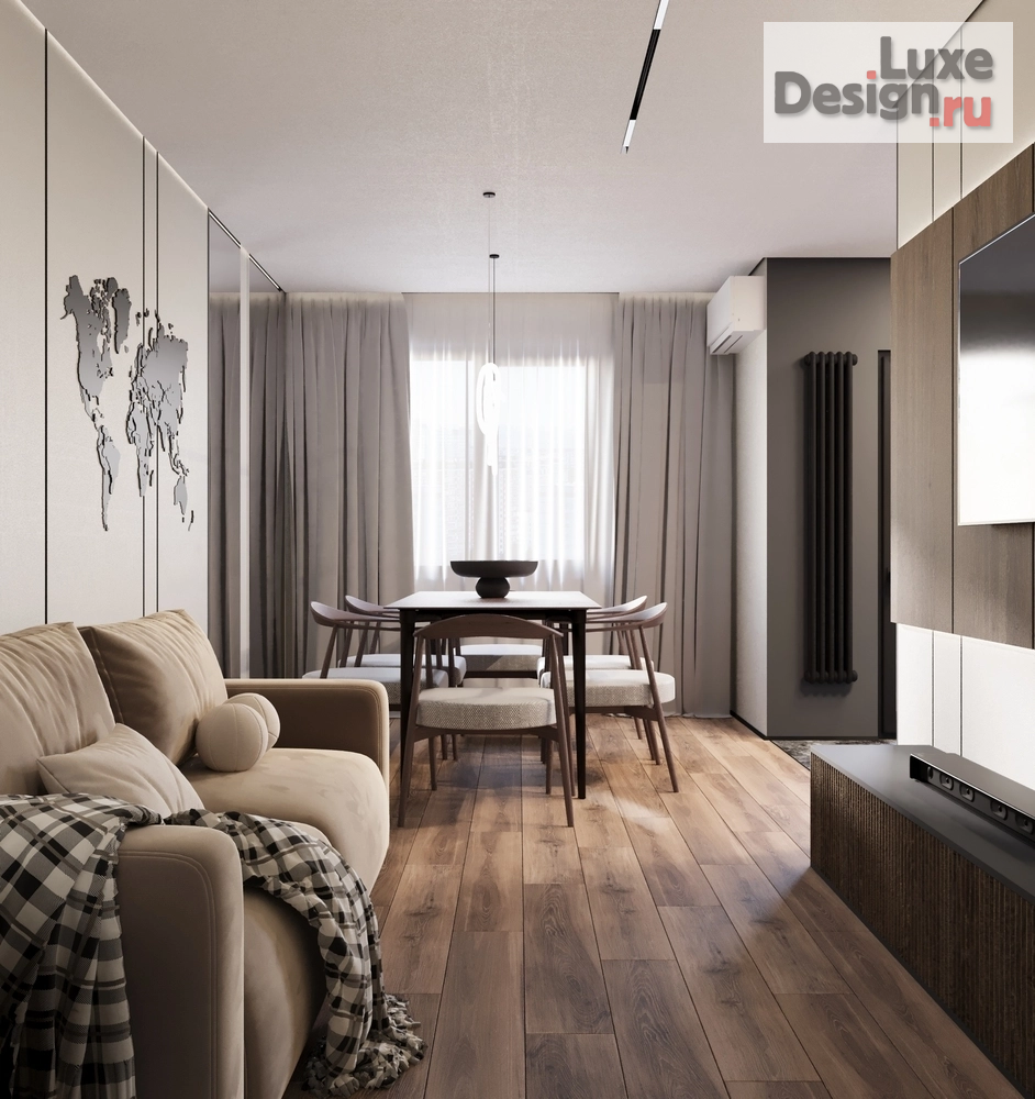 Дизайн интерьера трехкомнатной квартиры "Лесопраковая 7" (фото 1)