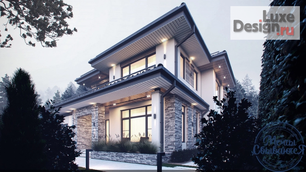 Частная архитектура "Динамичный загородный дом" (фото 15)