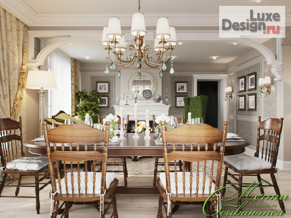 Дизайн интерьера гостиной "Классика непобедима!" (фото 3)