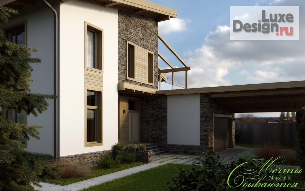 Частная архитектура "Двухэтажный загородный дом с гаражом" (фото 4)