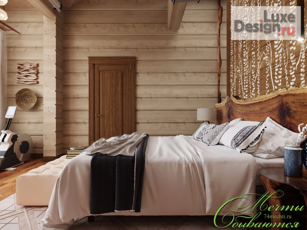 Дизайн интерьера спальни "Спальня в деревянном доме" (фото 4)