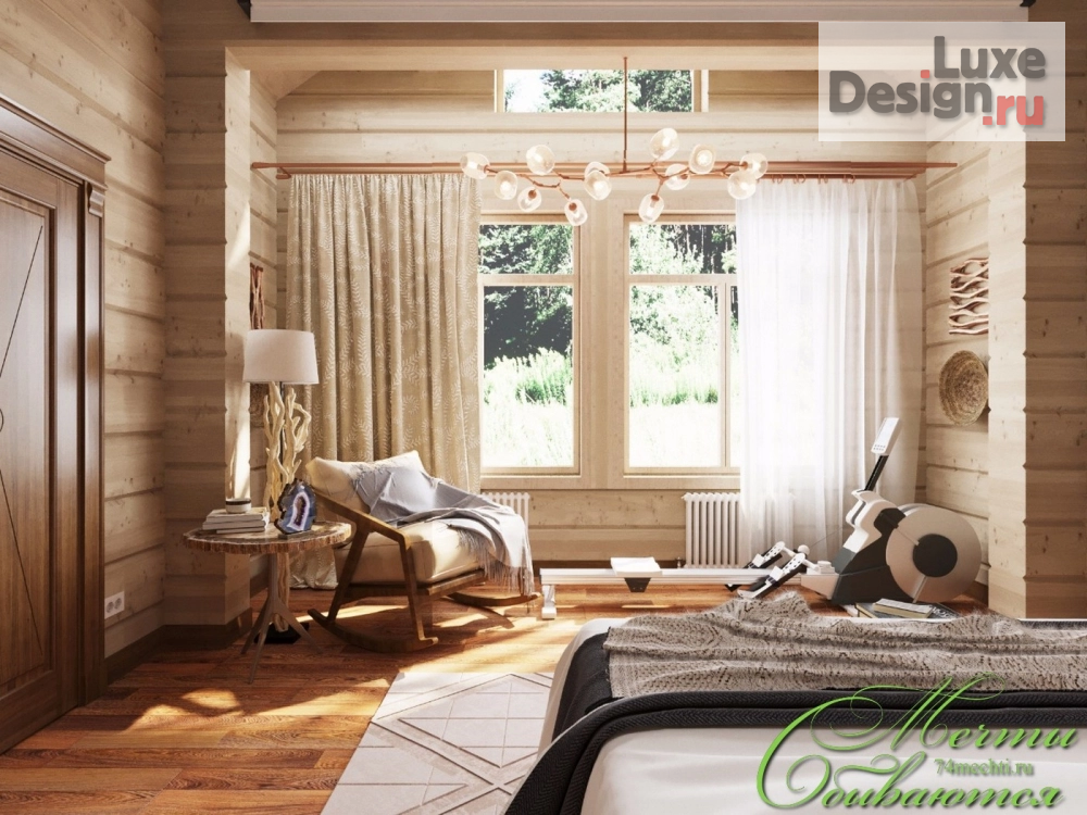Дизайн интерьера спальни "Спальня в деревянном доме" (фото 5)