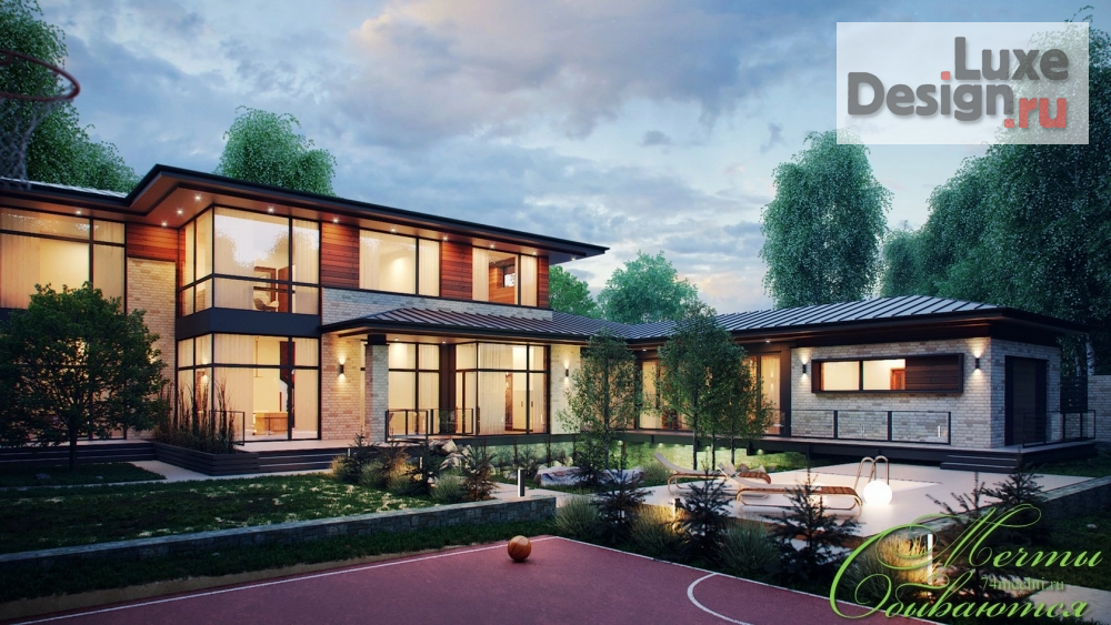 Частная архитектура "Современный двухэтажный дом с панорамными окнами " (фото 9)