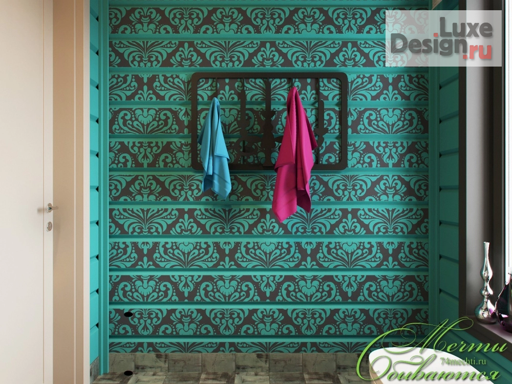 Дизайн интерьера ванной "Ванна розовой мечты и санузел цветовых контрастов" (фото 10)