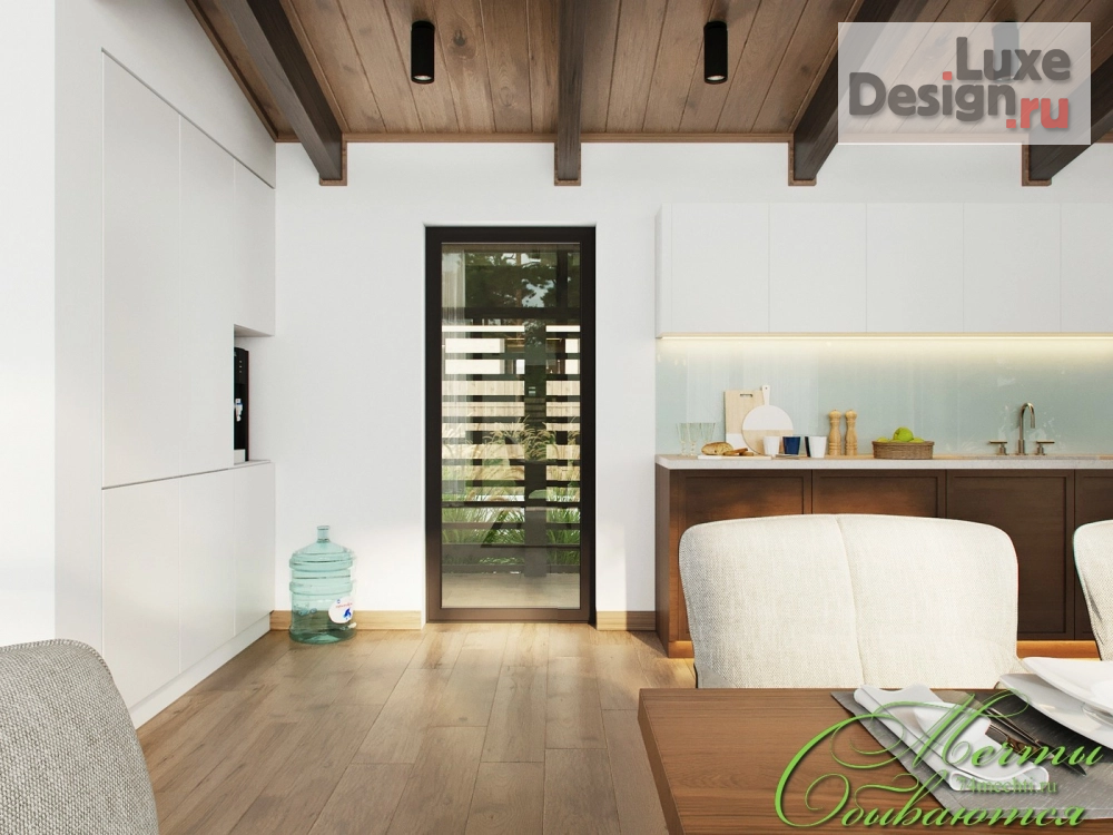 Дизайн интерьера гостиной "Интерьеры дома над прудом в свободном стиле" (фото 11)