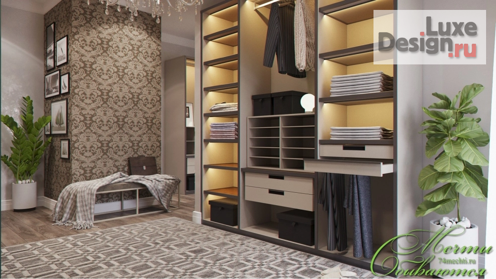 Дизайн интерьера комнаты "Интерьеры гардеробных и постирочной комнат" (фото 20)