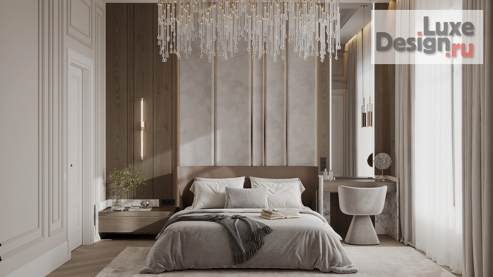 Дизайн интерьера частного дома "Мастер-спальня в загородном доме" (фото 1)