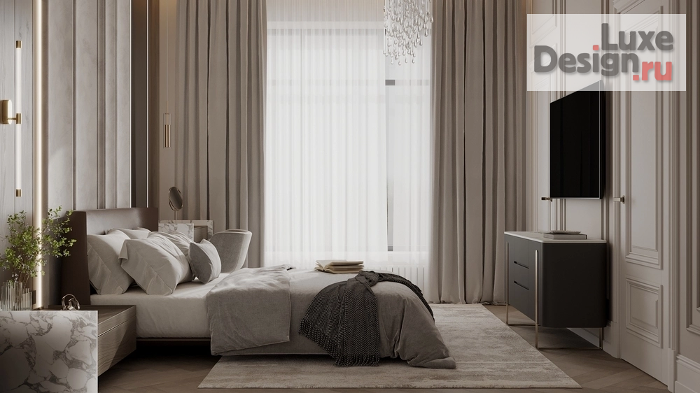 Дизайн интерьера частного дома "Мастер-спальня в загородном доме" (фото 9)