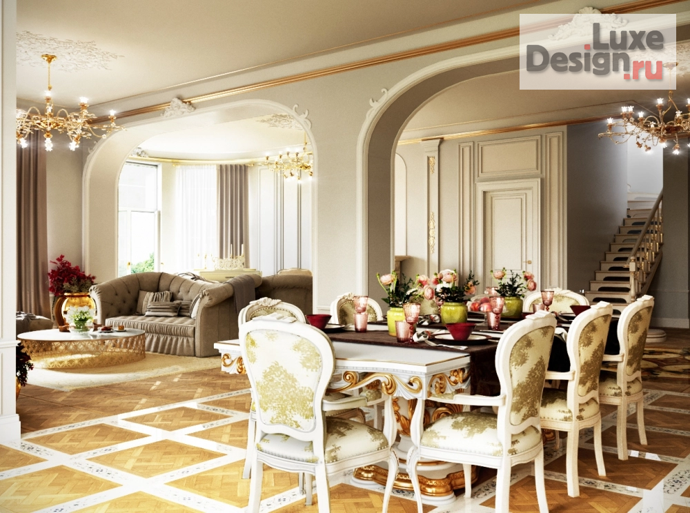 Дизайн интерьера коттеджа "Коттедж под С-Петербургом" (фото 4)