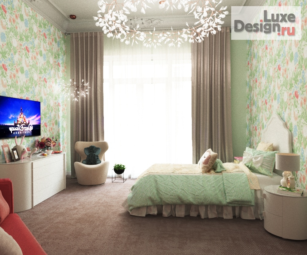 Дизайн интерьера детской "Коттедж под С-Петербургом" (фото 1)