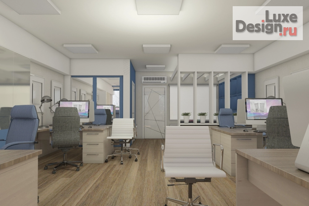 Дизайн интерьера офиса "Небольшой офис, интерьеры выполнены в фирменных цветах компании" (фото 5)