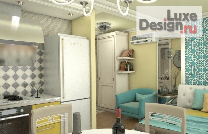 Дизайн интерьера однокомнатной квартиры "интерьер квартиры-студии в мкр "Парковый 2"" (фото 3)