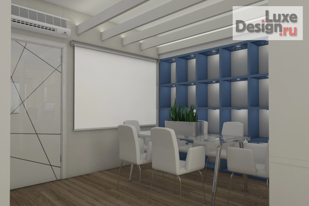 Дизайн интерьера офиса "Небольшой офис, интерьеры выполнены в фирменных цветах компании" (фото 6)