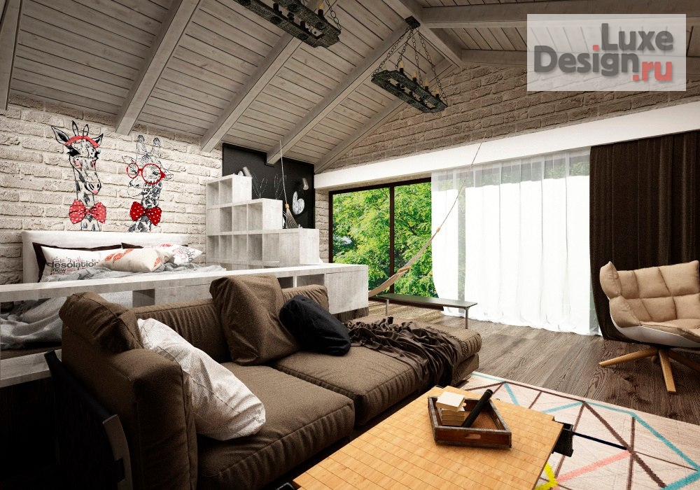 Дизайн интерьера коттеджа "LOFT в Лесном острове" (фото 13)