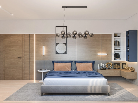 Дизайн интерьера в Челябинске "Современная спальня в большом доме для молодой семьи"