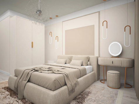 Дизайн интерьера двухкомнатной квартиры в Челябинске "спальня"