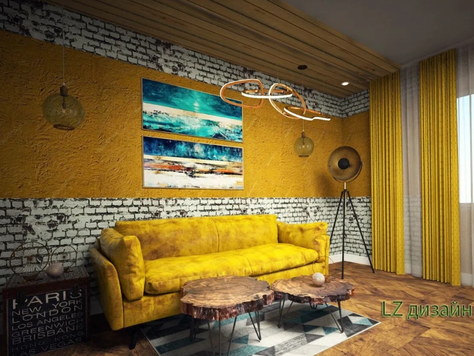 Дизайн интерьера двухкомнатной квартиры в Челябинске "Дизайн-проект гостиной"