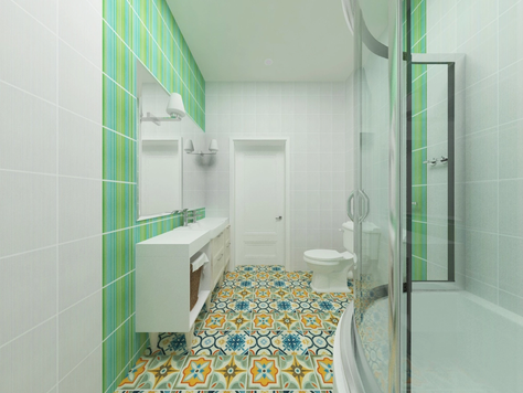 Дизайн интерьера коттеджа в Челябинске "Душевая комната"