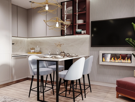 Дизайн интерьера квартиры-студии в Челябинске "Кухня-гостиная"