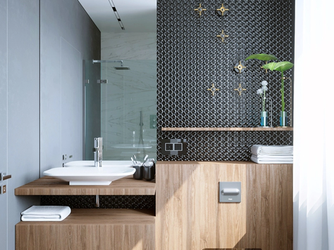 Дизайн интерьера в Челябинске "Санузел с окном, в частном доме"