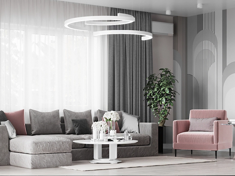 Дизайн интерьера в Челябинске "Гостиная в современном стиле. Дизайн проект таунхауса в Благодатово "