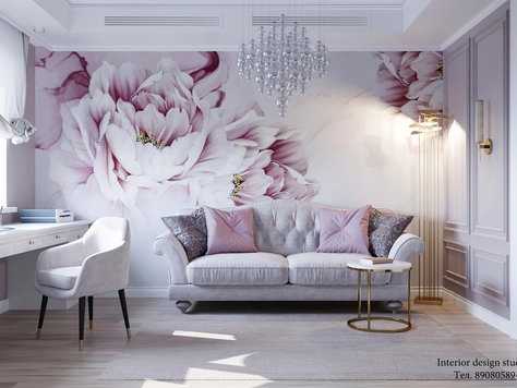 Дизайн интерьера квартиры-студии в Челябинске "Кабинет в стиле классики  "